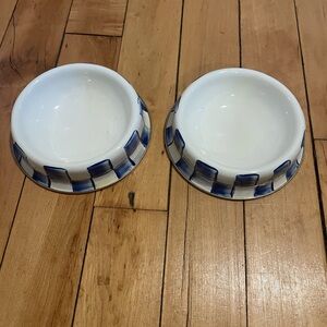McKenzie child dog bowls Blue and White Ceramic Bowls